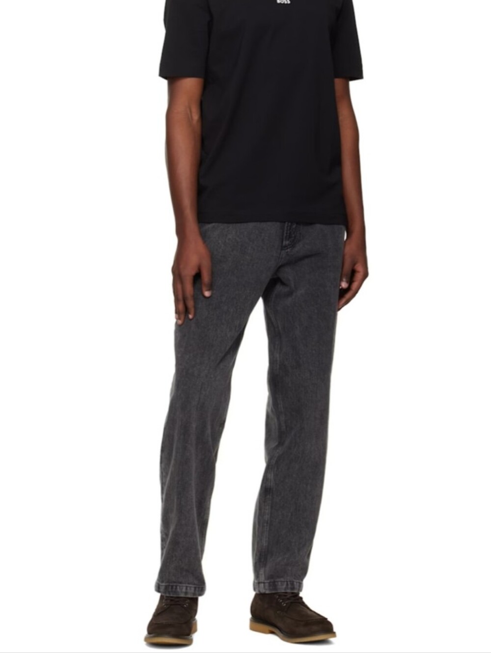 Hugo Boss Orange Regular Fit Faded Black Jeans.